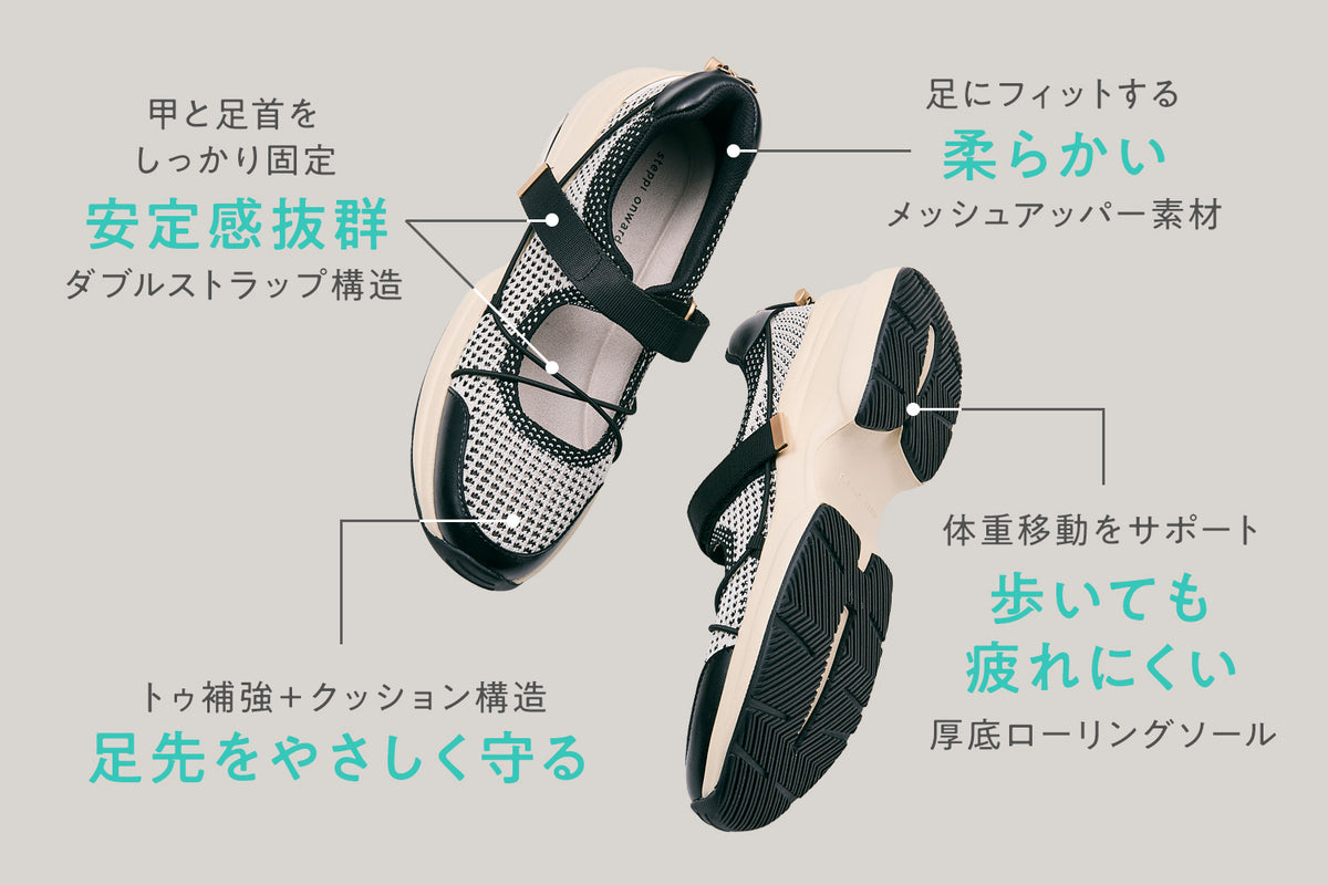 履くだけで旬顔。大人のメリージェーン × 厚底スニーカー