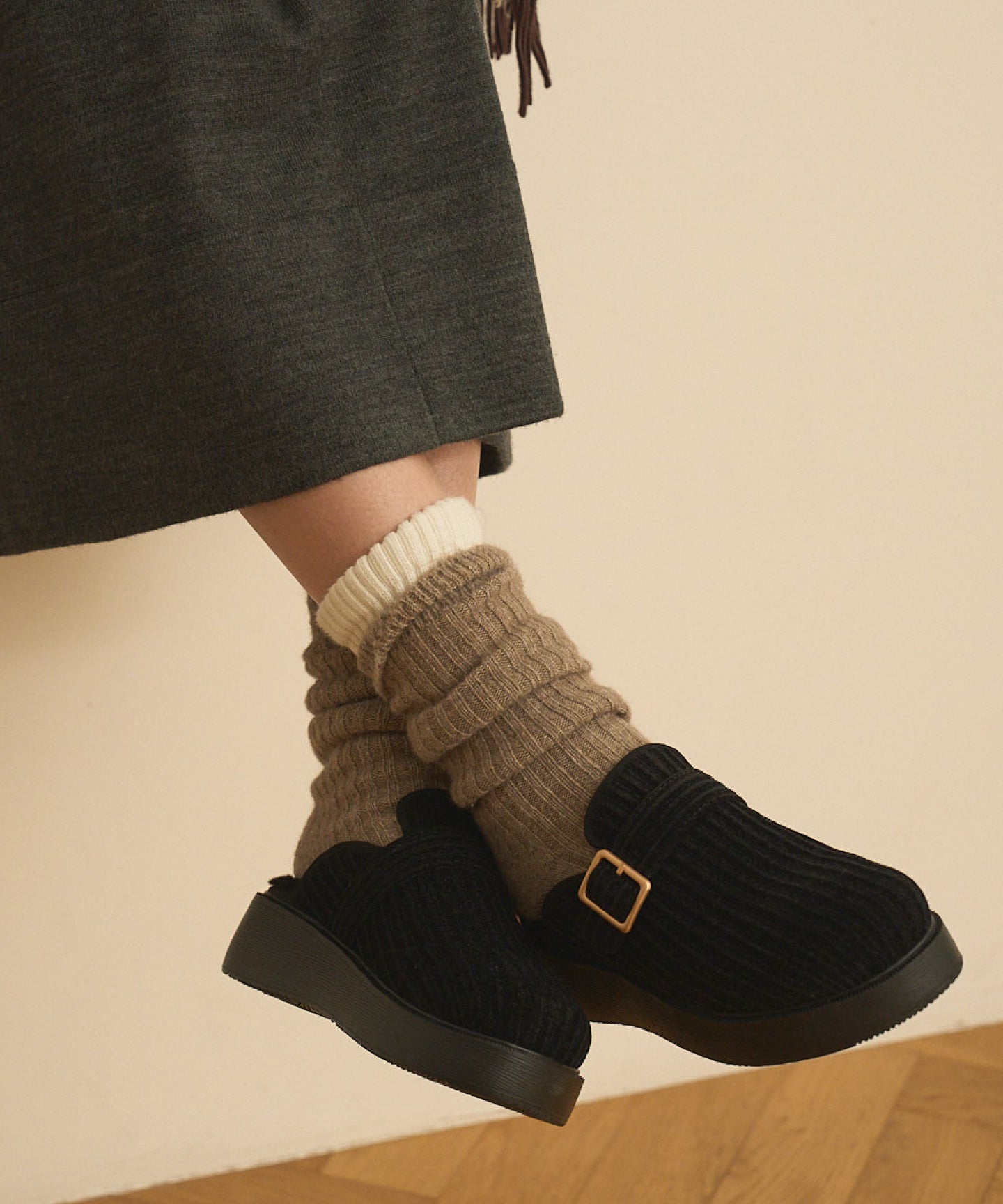 厚底クロッグシューズ