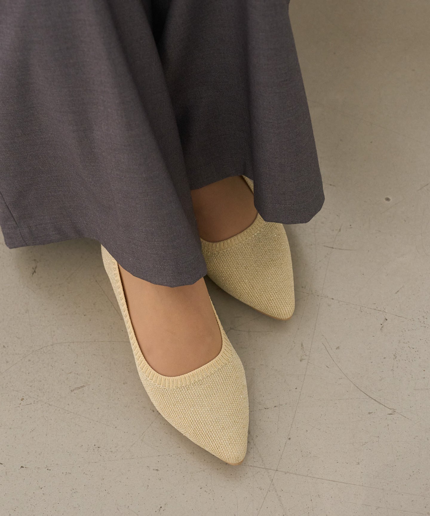 グリッター ポインテッド パンプス