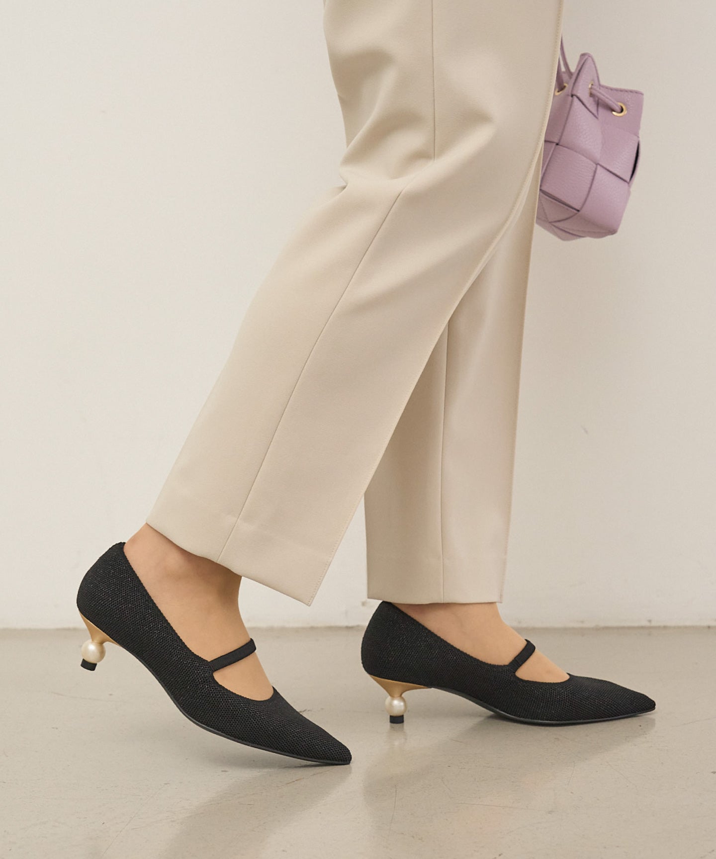 パールヒール パンプス