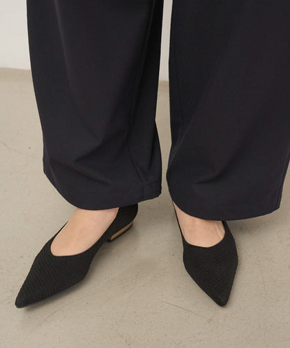 メタルヒール フラット パンプス