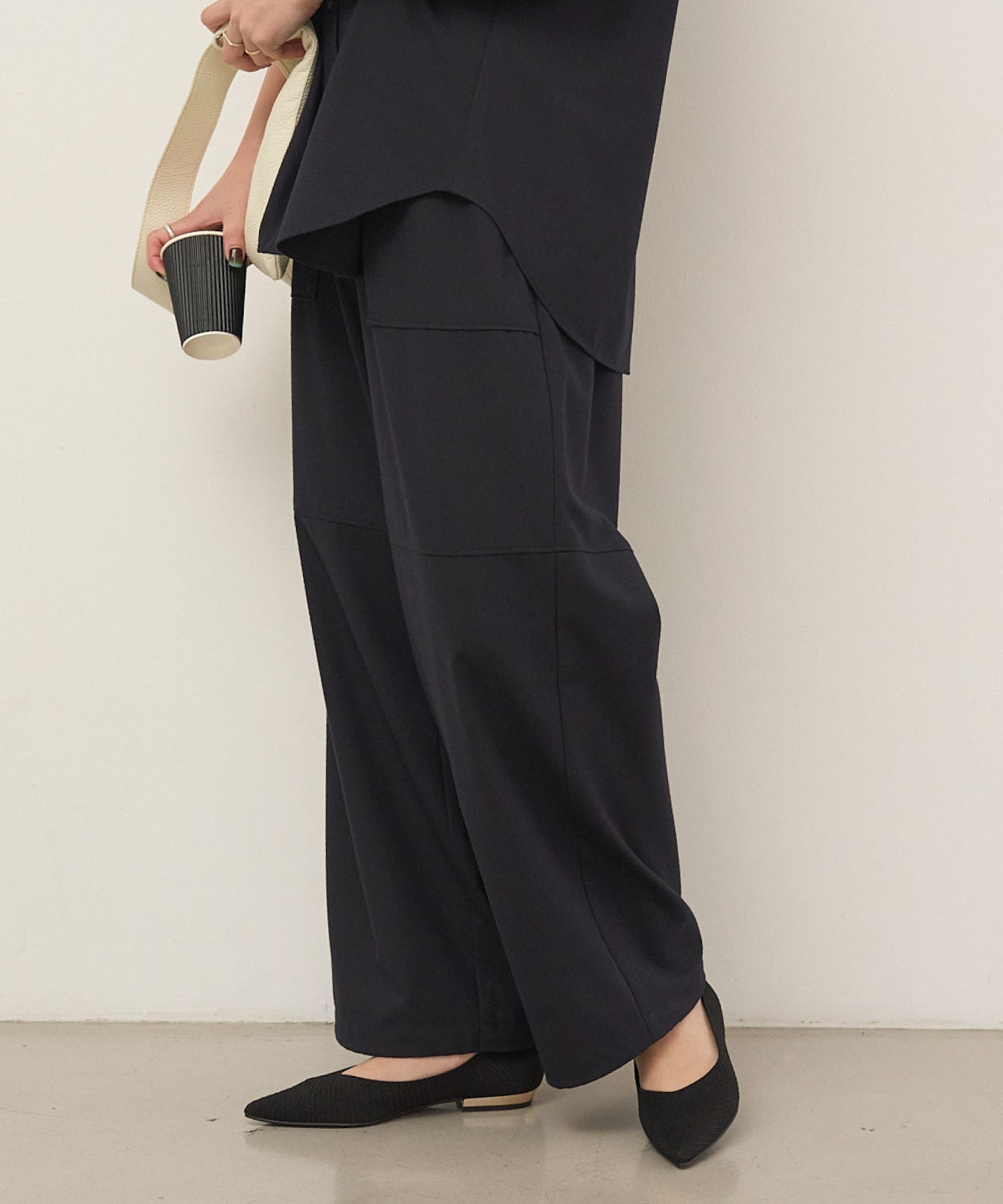 メタルヒール フラット パンプス