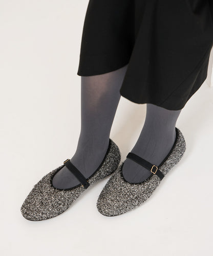 ラウンドファー パンプス