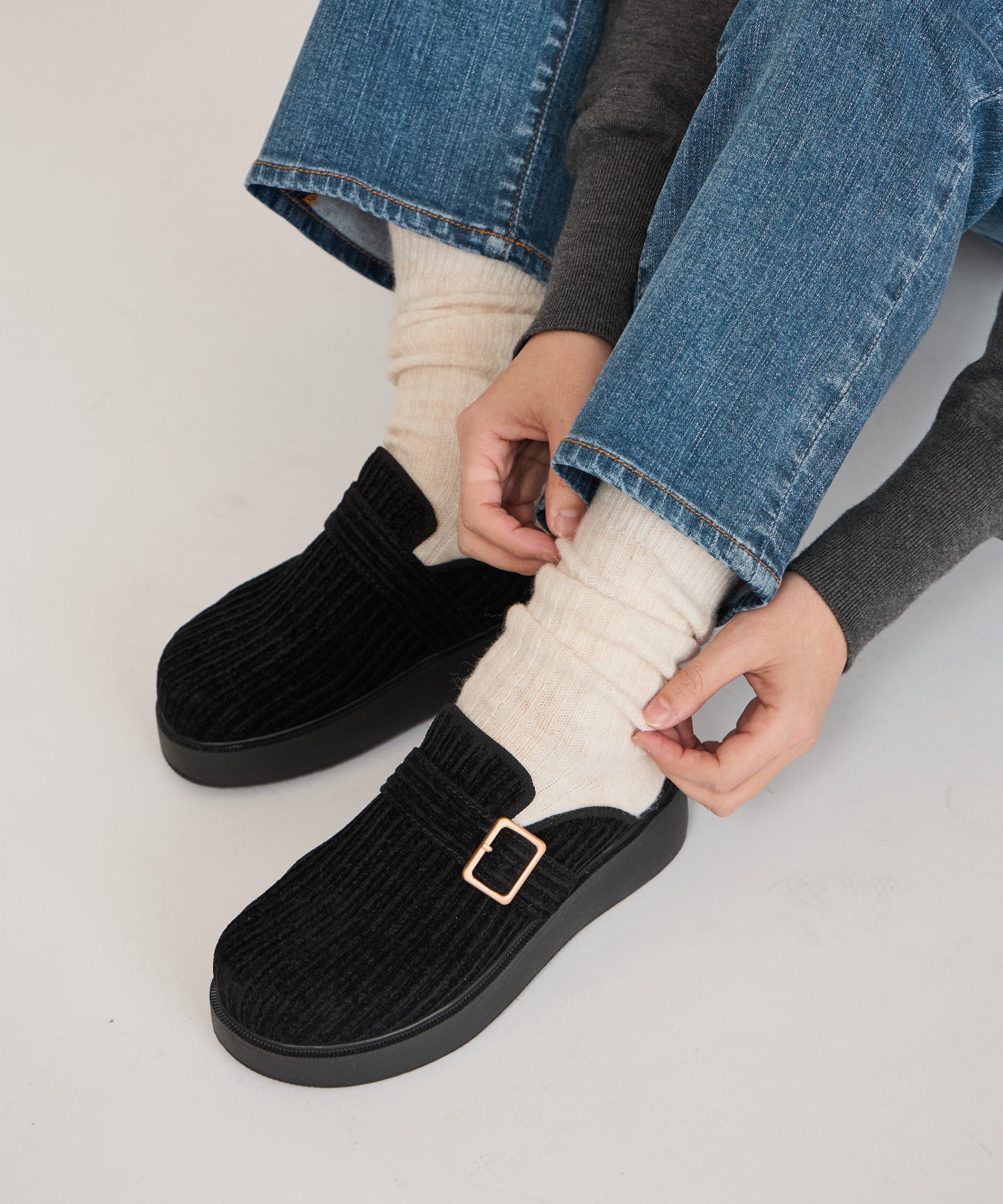 厚底クロッグシューズ