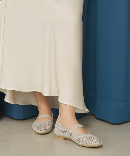 ラウンド メッシュ バレエパンプス