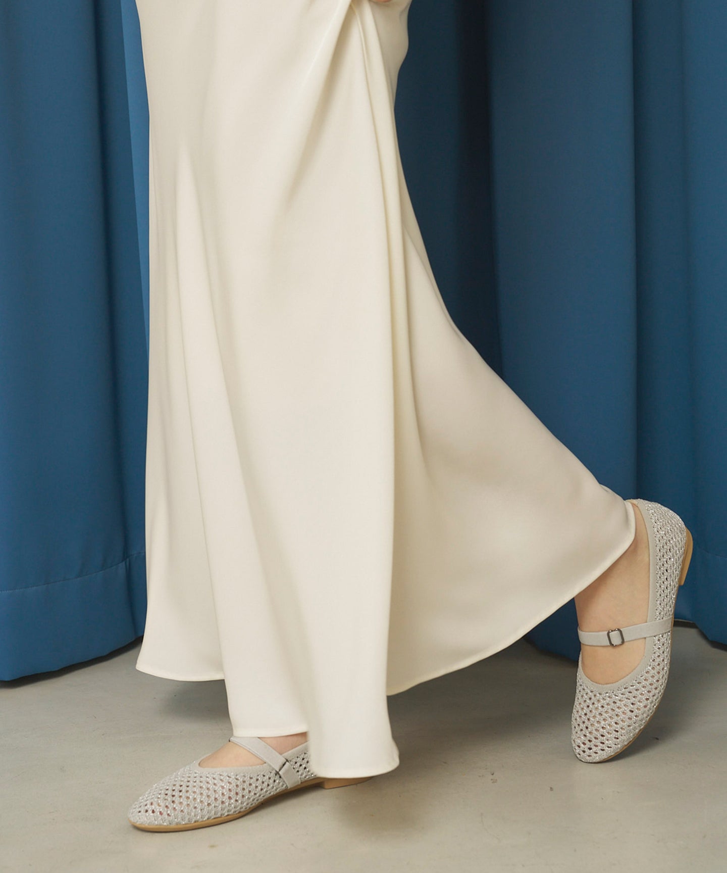 ラウンド メッシュ バレエパンプス