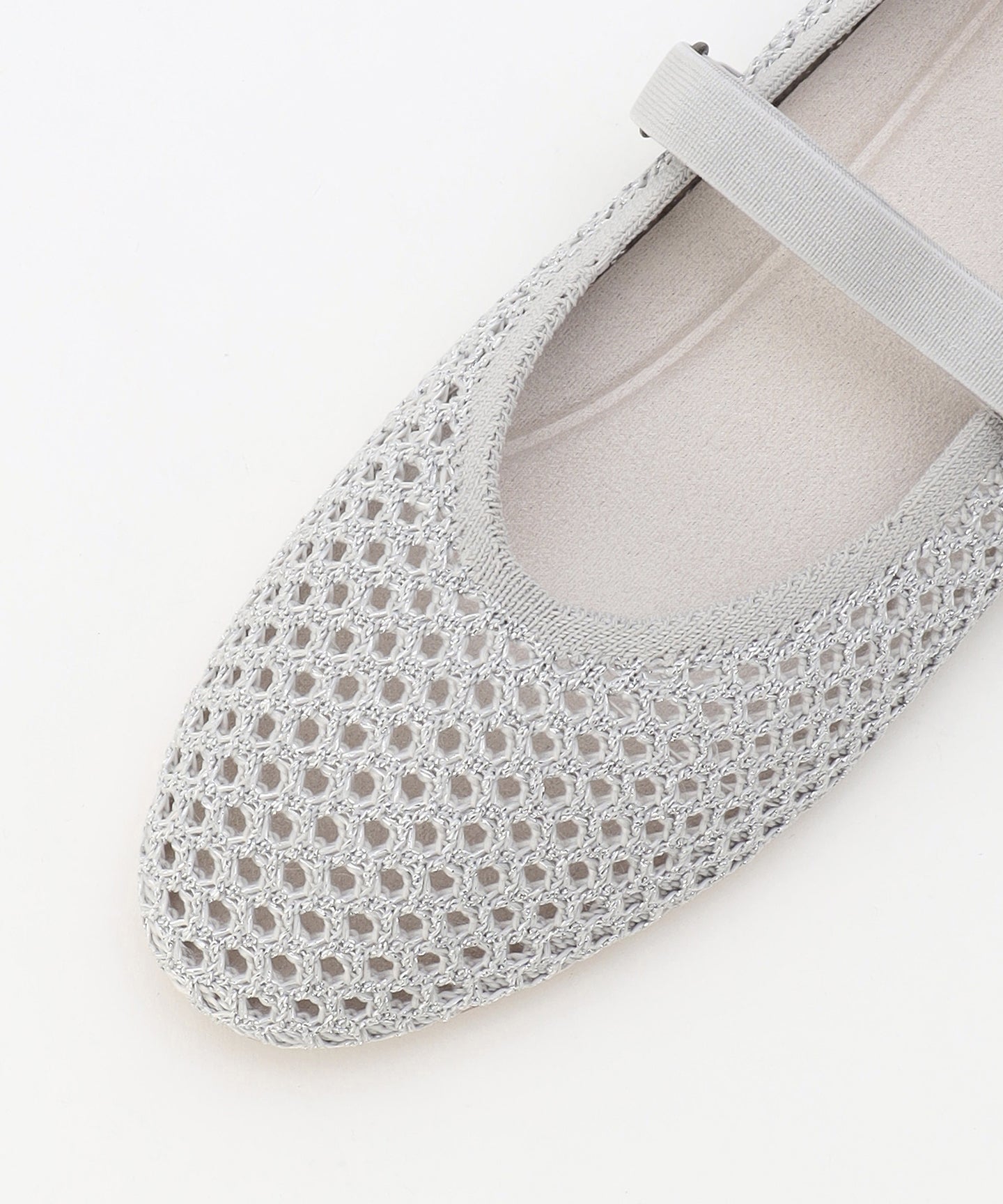 ラウンド メッシュ バレエパンプス