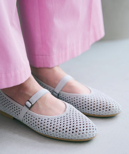 ラウンド メッシュ バレエパンプス