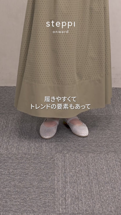 ラウンド メッシュ バレエパンプス