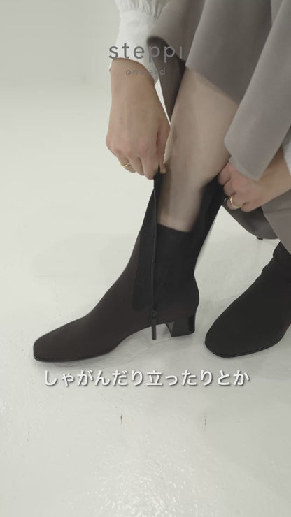 ジップ スクエア ブーツ